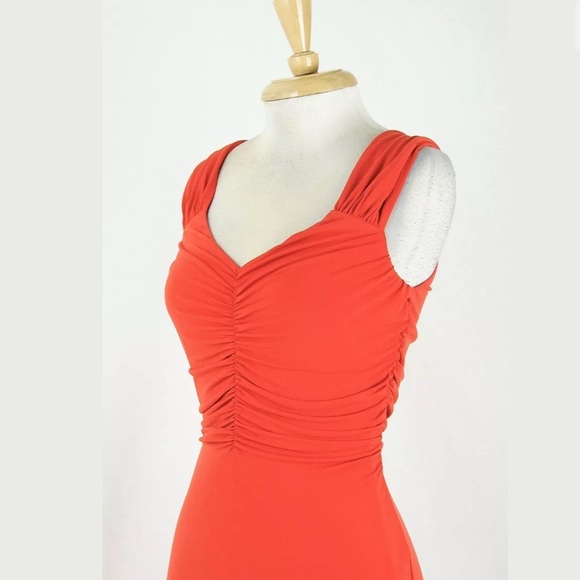 Boston Proper Salmon Ruched Jersey Dress size 6 - Picture 3 of 6
